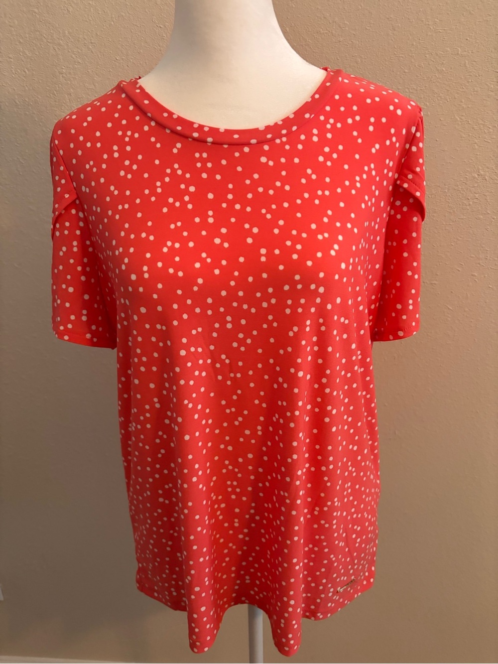 Women's Red Polka Dot Crewneck Top